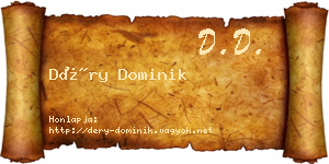 Déry Dominik névjegykártya